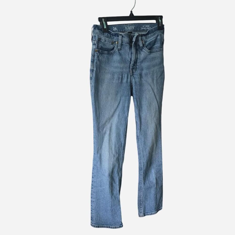 J.Crew Women's Blue Denim Jeans Size 26 Demi-Boot Crop High Rise